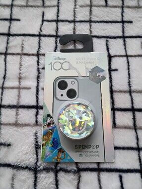 Disney Holographic Silver Mickey Glitz Phone Grip & Kickstand BRAND NEW